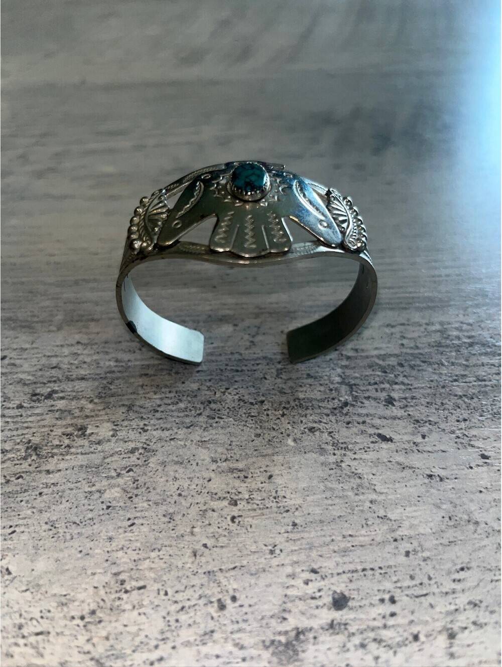 Turquoise stone cuff ring - Picture 2 of 2